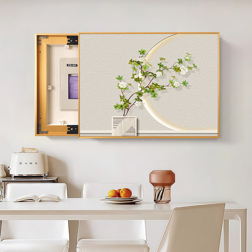 绿植电表箱装饰画遮挡配电箱简约