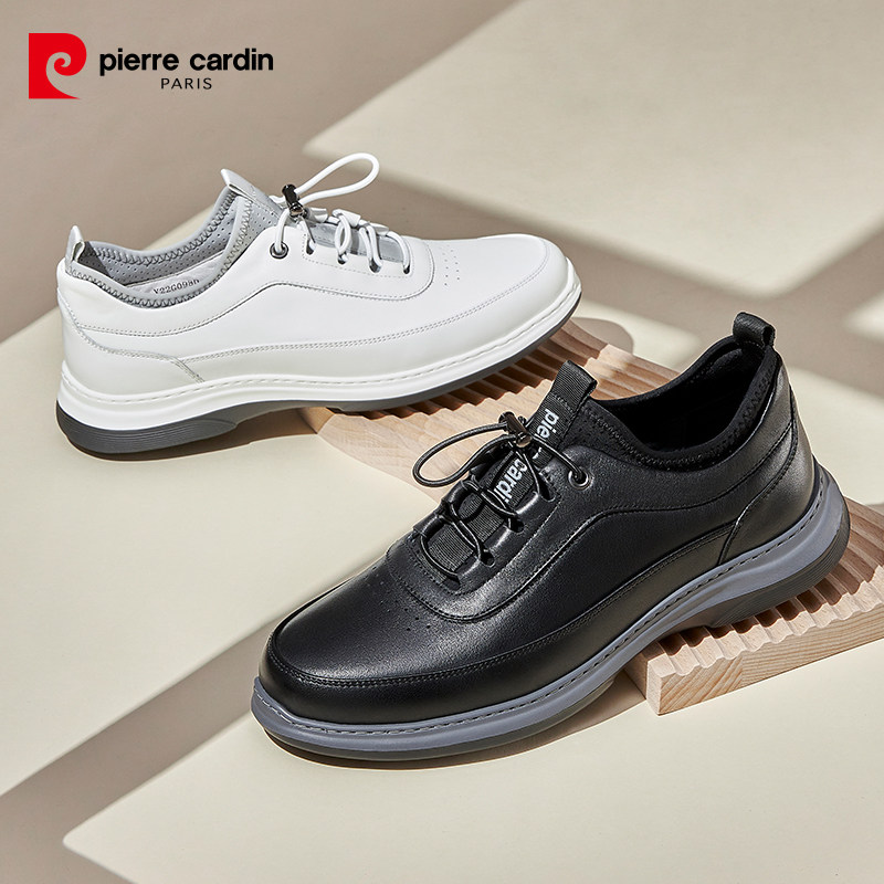 pierre cardin/皮尔卡丹男鞋2022秋时尚户外运动鞋柔软真皮休闲鞋