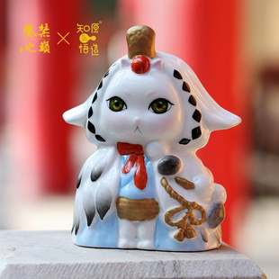 宫门内外北京中轴景山文创陶瓷御猫桌面车载摆件卡通萌宠生日礼物