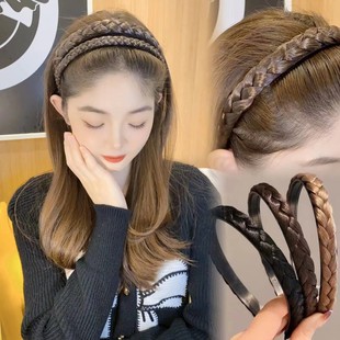 韩式头箍麻花辫假发发箍一宽一细百搭编织头饰