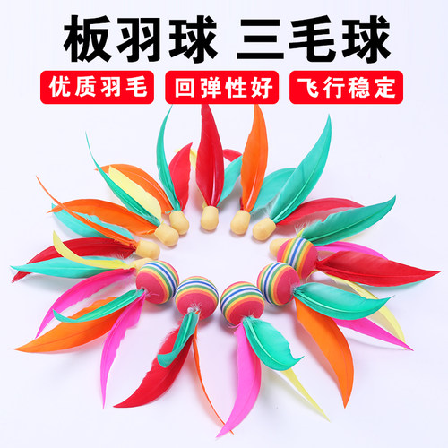 板羽球三毛球板羽球拍套装