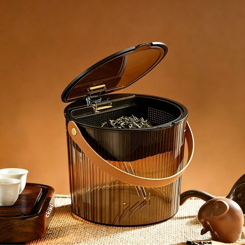 桌面小茶水桶带沥水设计