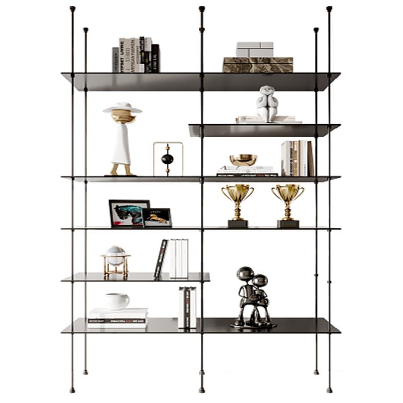 不锈钢层板书架铝板置物架铝合金展示柜吊柜吊架架子客厅金属定制