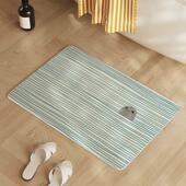 韩国蓝色格子小海狮硅藻泥吸水地板垫浴室特别强防滑垫浴室脚垫