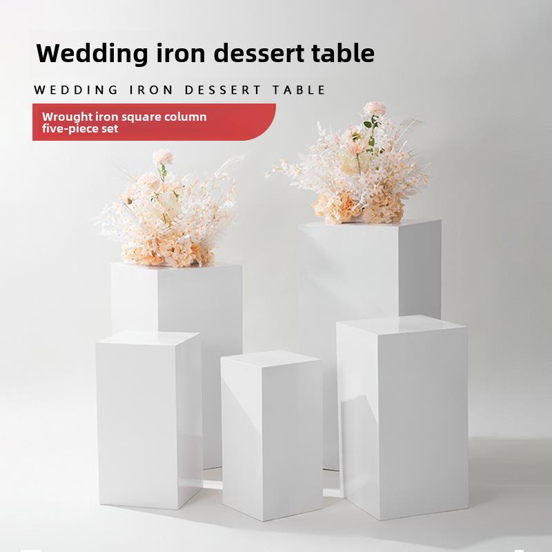 婚礼道具锻铁订婚布局甜品桌方柱圆柱路指南婚礼甜品桌装饰罗马柱