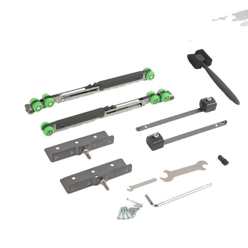 无下轨道衣帽间门18板双缓冲口袋门轨道推拉吊趟移门滑轨五金配件