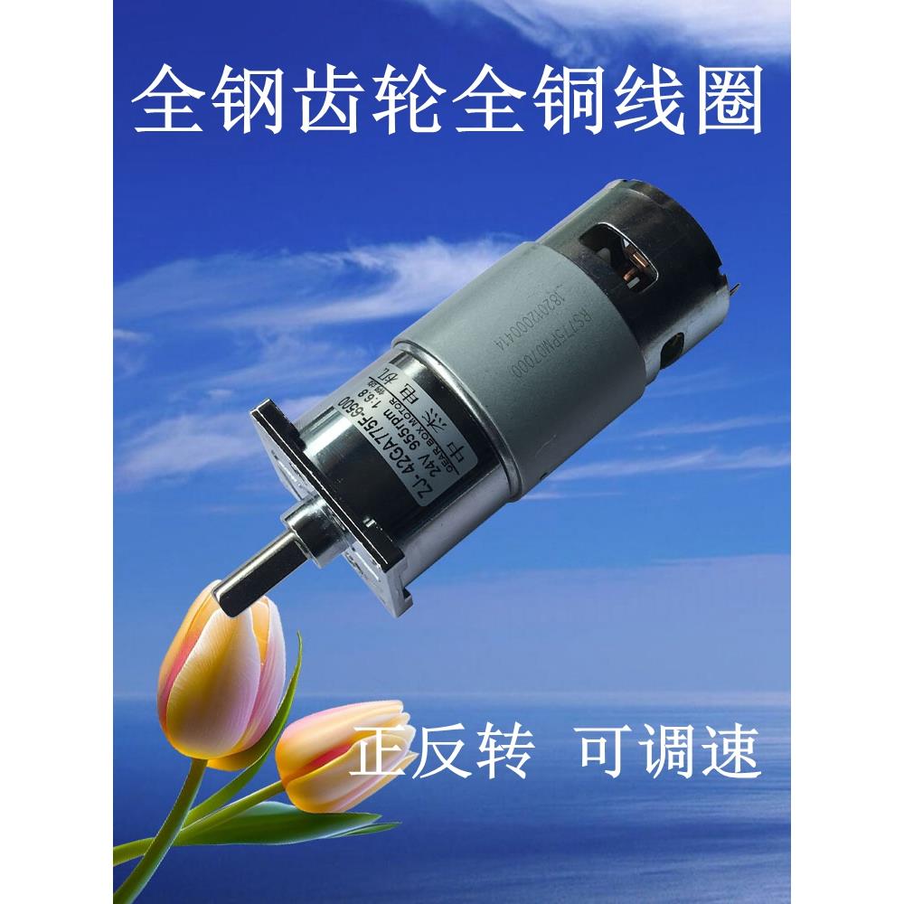 ZJ-42GA775直流慢速减速微型电机12V24V正反转大扭矩低速调速马达