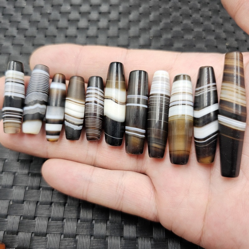 缠丝玛瑙天珠玉石散珠咖啡色玛瑙勒子路路通桶珠饰品配件手工玉珠