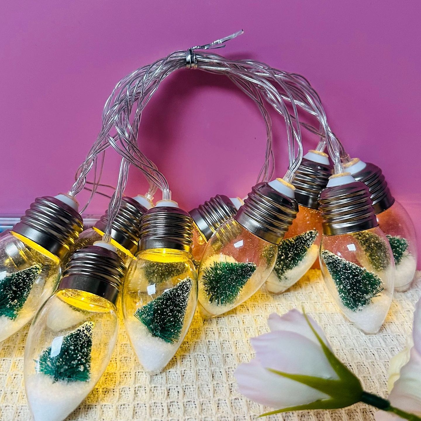 跨境led许愿瓶圣诞树装饰灯串室内装饰布置彩灯圣诞树布置彩灯