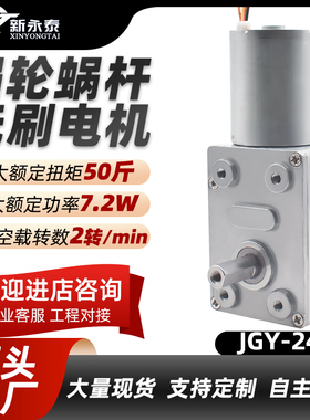 JGY2430微型直流无刷电机减速小马达涡轮蜗杆调速自锁齿轮12v24v