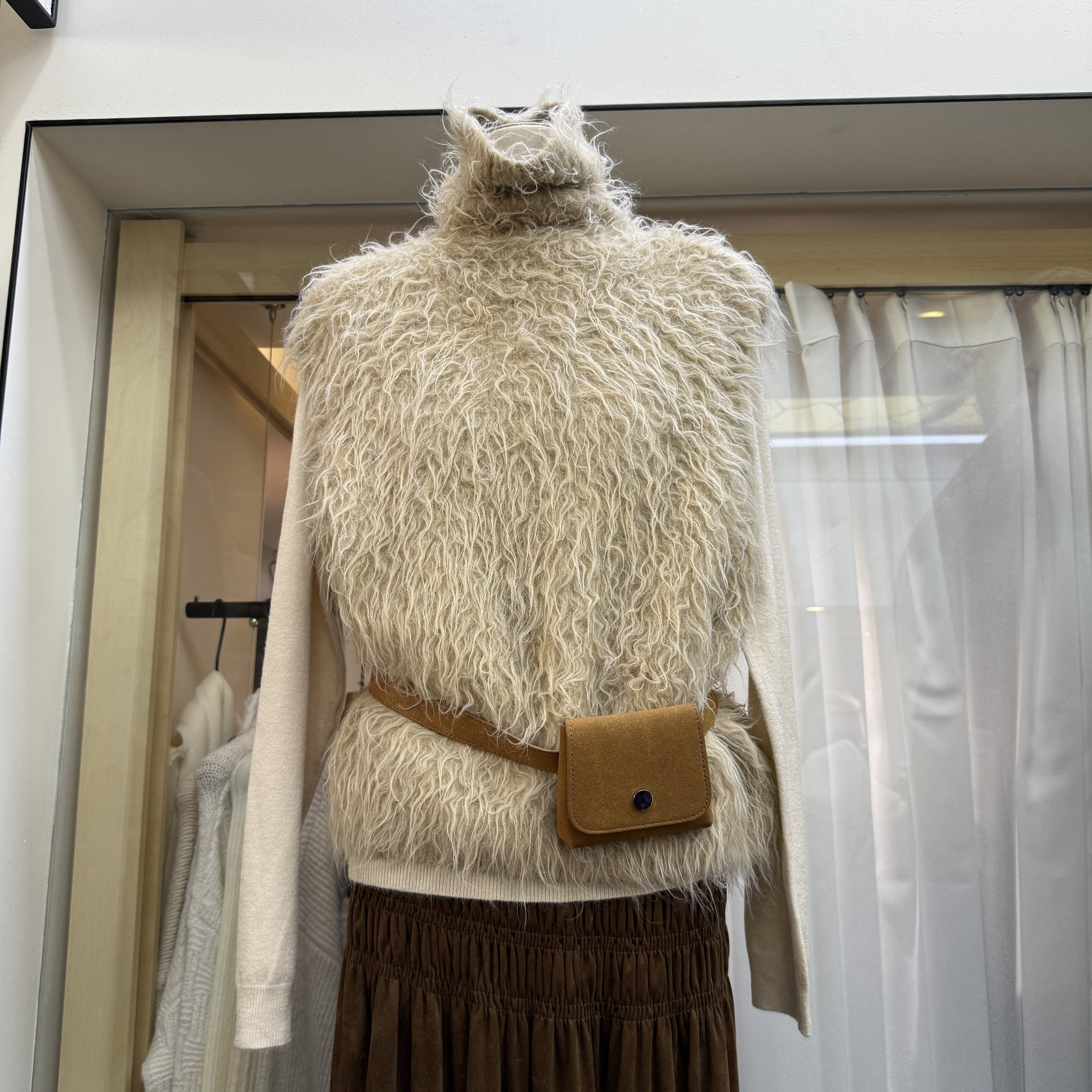 韩版毛毛慵懒风叠穿马甲背心上衣