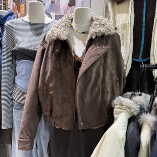 时尚 韩版 毛领百搭简约棉服外套S68629W356 新款 十三行现货2025冬季