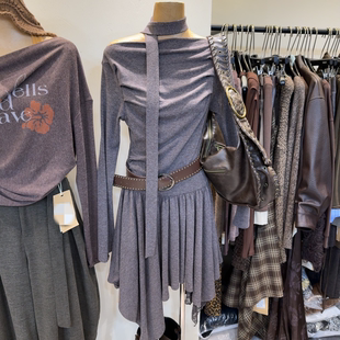 十三行拿货2025秋新款韩版收腰显瘦蕾丝拼接裙摆连衣裙S68226W224