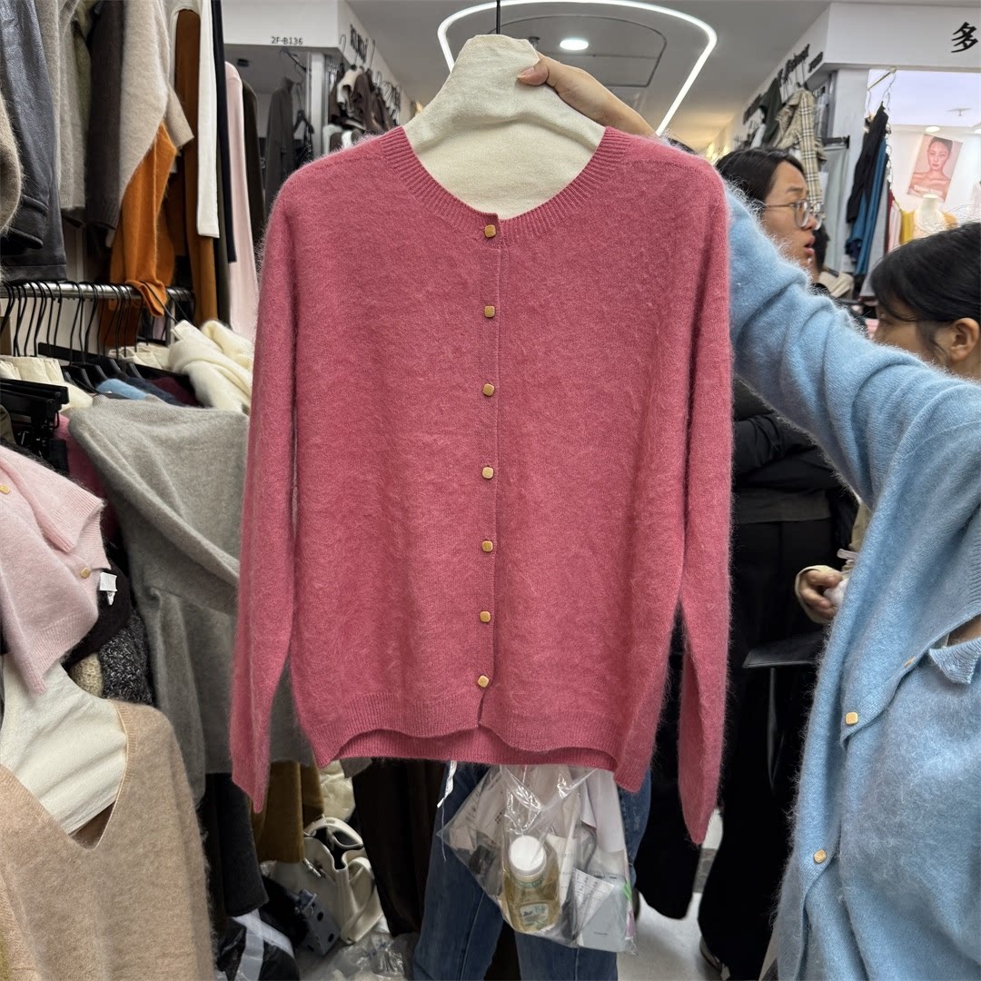 韩版纯色简约休闲百搭毛衣开衫