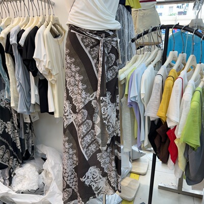 韩版新款气质显瘦印花半身裙长裙