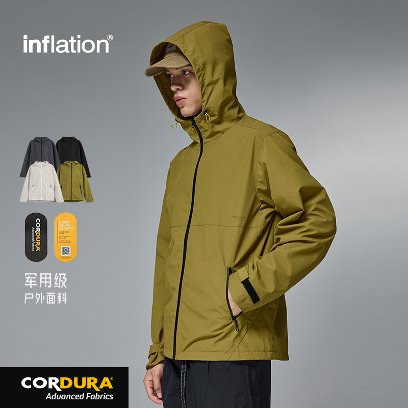 CORDURA®休闲运动风冲锋衣秋冬新品潮牌防水防风拉链连帽男士外套