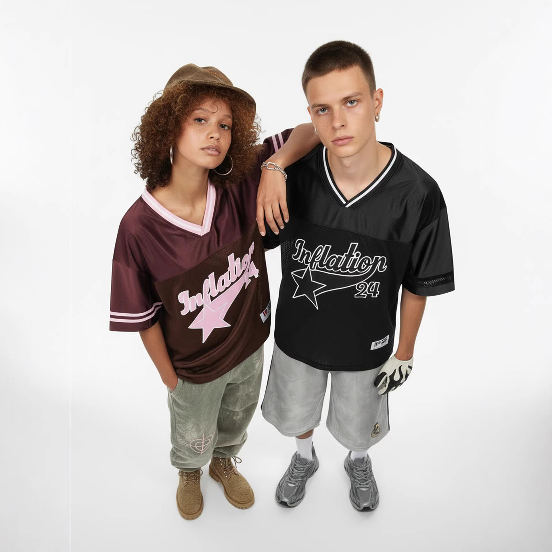 美式贴布绣拼接球服v领短袖T恤春夏新品街头潮牌休闲运动风上衣男,男装,T恤,淘宝优惠券,粉丝福利购,淘宝优惠卷