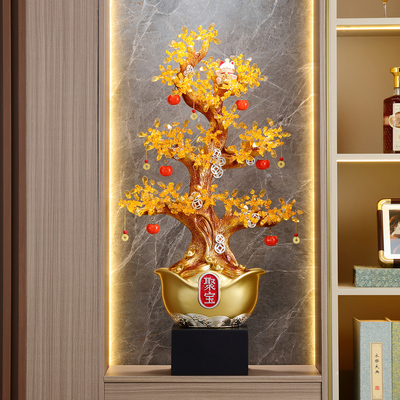大号聚宝盘发财树摆件