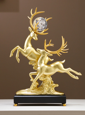 招财鹿摆件高档酒柜装饰品 玄关客厅旺宅电视柜装饰摆饰乔迁礼物