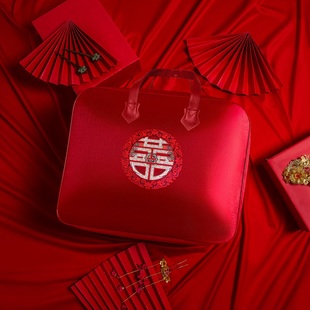 大红色结婚被子包装袋喜被加厚陪嫁枕头婚庆棉花被褥四件套收纳袋