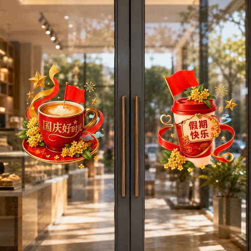 【十一专用】静电玻璃门静电贴纸