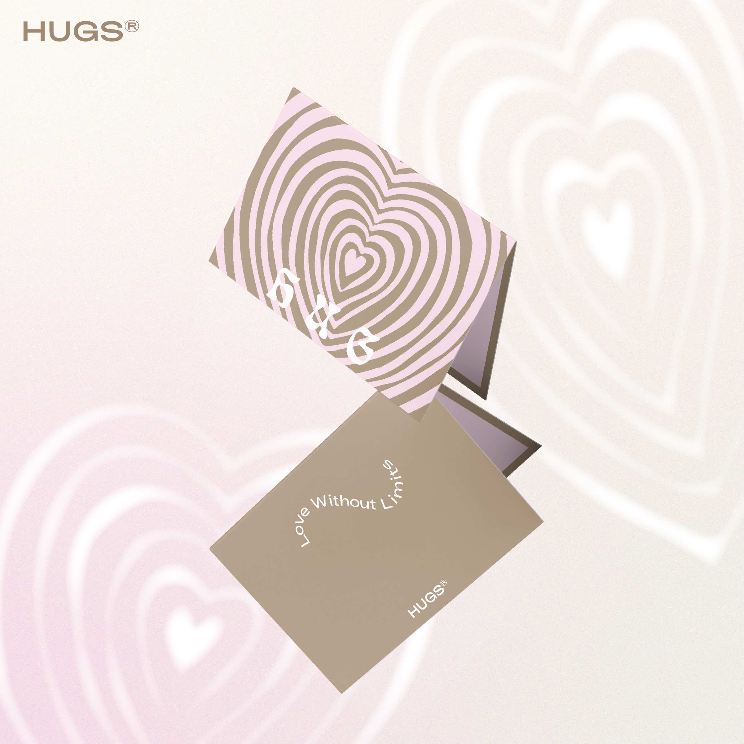 HUGS原创设计创意纸雕3D立体爱心情人节贺卡节日祝福礼物卡片