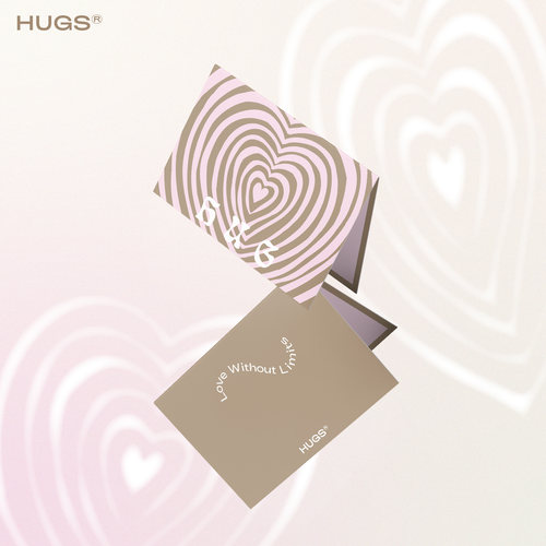 HUGS创意纸雕立体爱心情人节贺卡