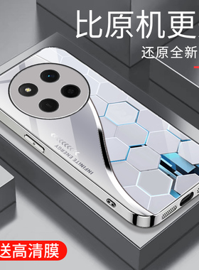 适用于荣耀x60pro手机壳电镀银玻璃简约新款男女网红创意保护套硅胶时尚潮牌硅胶手机套荣耀x600pro简约外壳