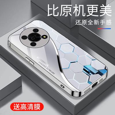 适用于华为荣耀x40GT手机壳电镀银玻璃简约新款男女网红创意保护套镜面时尚荣耀x40gt潮牌硅胶手机套高颜值外