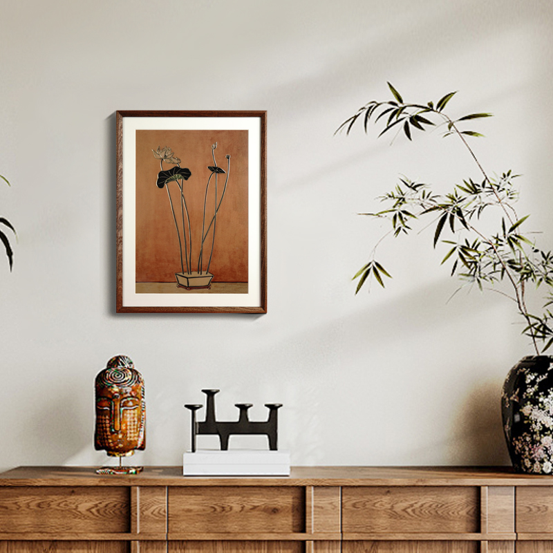 常玉装饰画手工錾刻花卉铜雕刻画