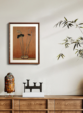 常玉装饰画手工錾刻花卉铜雕刻画