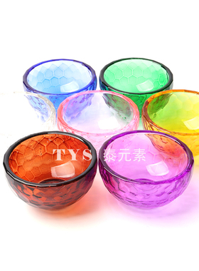 泰国佛牌正品佛堂专用水晶杯石玻璃碗放清水饮料酥油灯黄粉紫晶