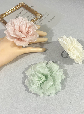 舞蹈表演仙女风手指花立体蓬松花朵指花拍摄道具戒指走秀指环