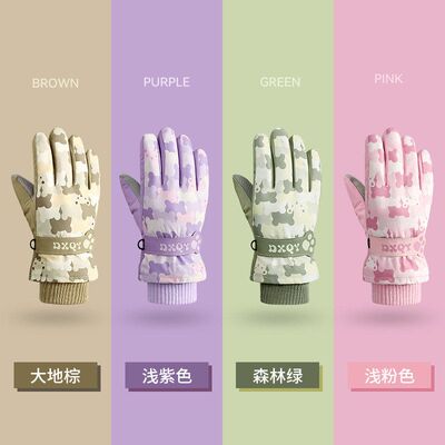 儿童滑雪手套冬季保暖加绒加厚