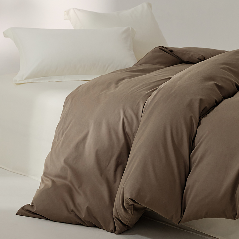秋冬磨毛纯棉被套单件简约纯色