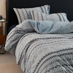 波西米亚风全棉A类床单四件套简约纯棉提花被套亲肤裸睡床上用品