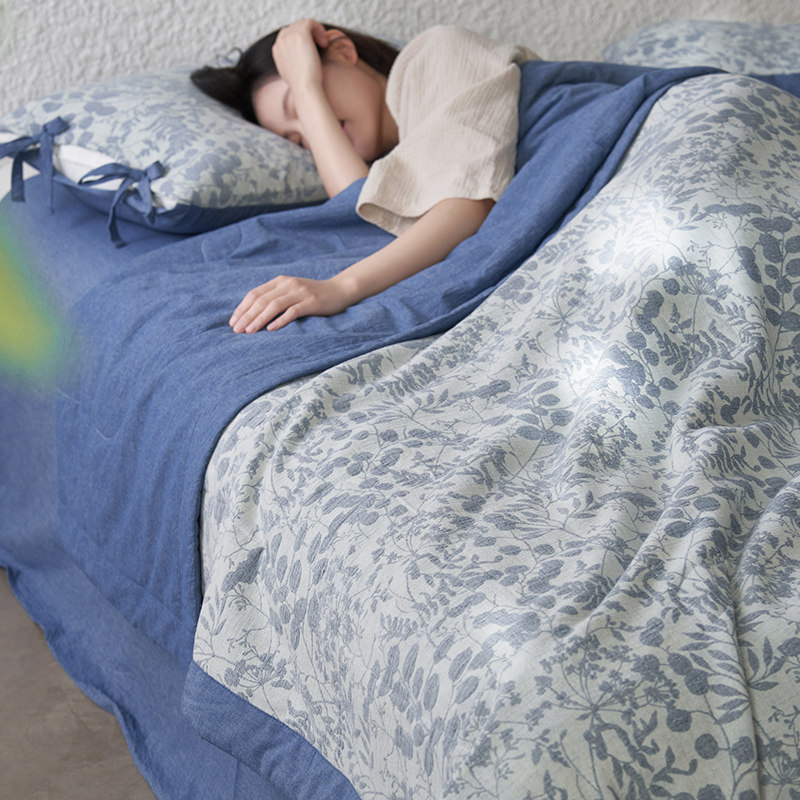 全棉双层纱纯棉夏凉被空调板四件套可水洗夏天薄款被子夏季薄被,床上用品,化纤被,淘宝优惠券,粉丝福利购,淘宝优惠卷