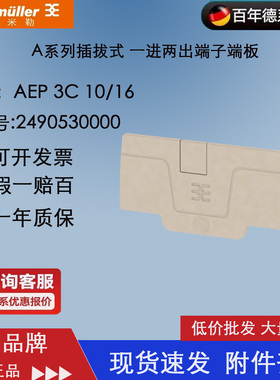 魏德米勒AEP 3C 10/16 A系列插拔式 一进两出端子端板 2490530000