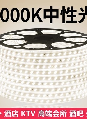 led灯带超亮5730双排中性光4000K工程家用自然光软线灯条防水220v