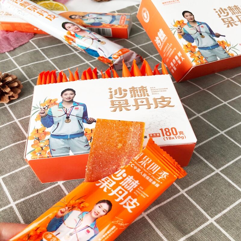 疆佳集疆果四季新疆沙棘果丹皮180克沙棘原浆山楂卷蜜饯果脯