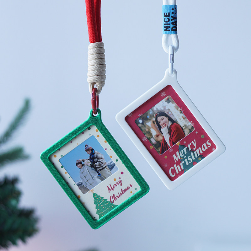 定制圣诞节日光影照片反转胶片挂件钥匙扣创意礼物打印相片纪念
