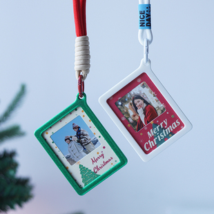 定制圣诞节日光影照片反转胶片挂件钥匙扣创意礼物打印相片纪念