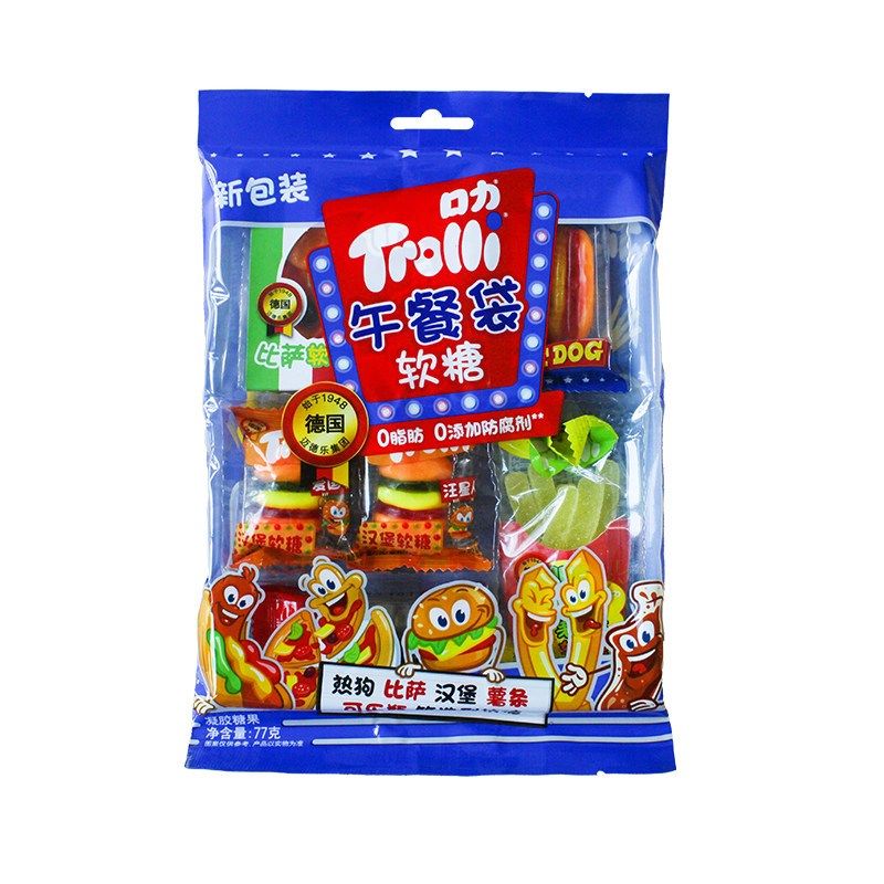 口力午餐袋软糖77g*12袋糖果零D食聚会派对小吃趣味造型橡皮糖零