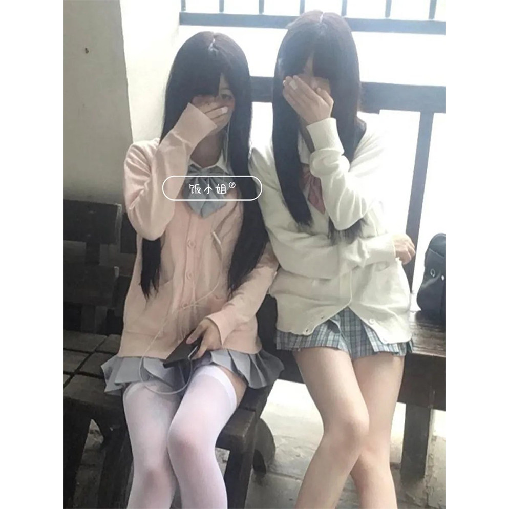 JK制服毛衣女学生秋冬新款日系学院风纯色针织开衫校供感长袖上衣