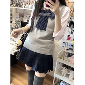毛衣短裙 新品 女学生马甲背心春季 日系学院风百搭针织衫 JK制服套装