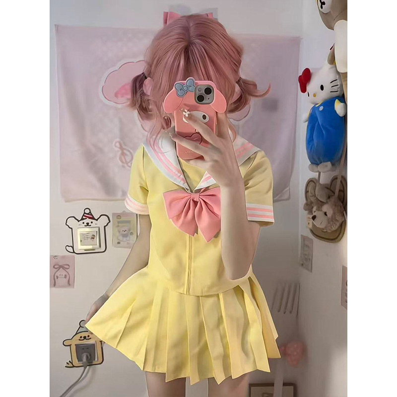 复刻bodyline日系水手服JK制服新款套装短袖可爱彩虹战队学院套裙