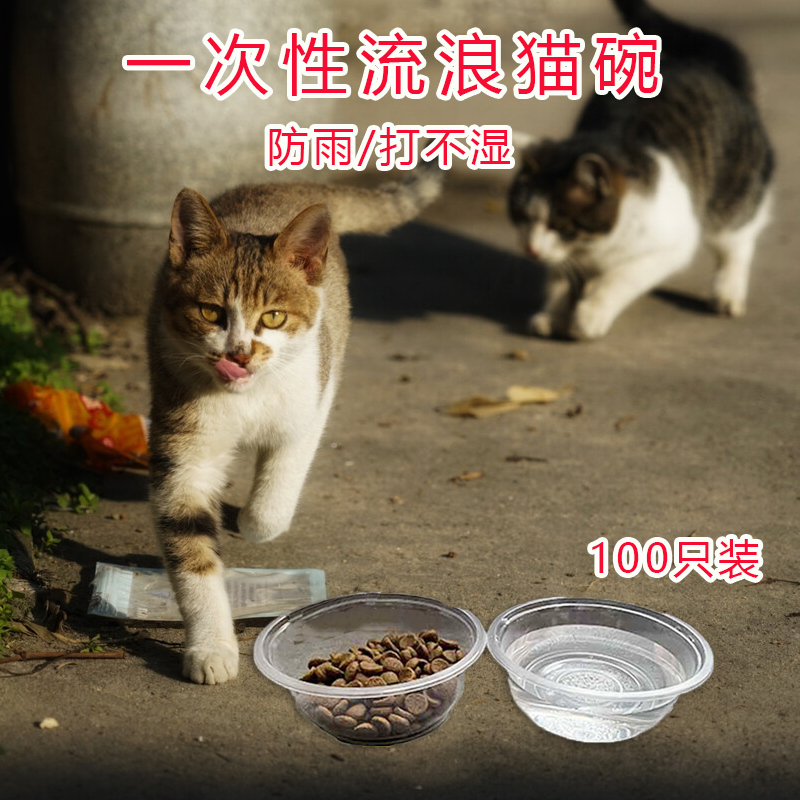 流浪猫喂食碗户外防雨防水一次性防蚂蚁喂猫碗猫食盆狗狗喝水吃饭 宠物/宠物食品及用品 猫狗碗/慢食碗 原图主图