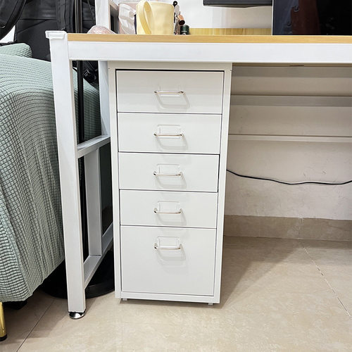 矮柜抽屉收纳柜5抽办公桌边桌下文件柜财务储物可移动高低长条柜