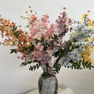 洋槐花仿真花白色婚庆花艺橱窗装饰插花造景假花家居落地装饰花卉