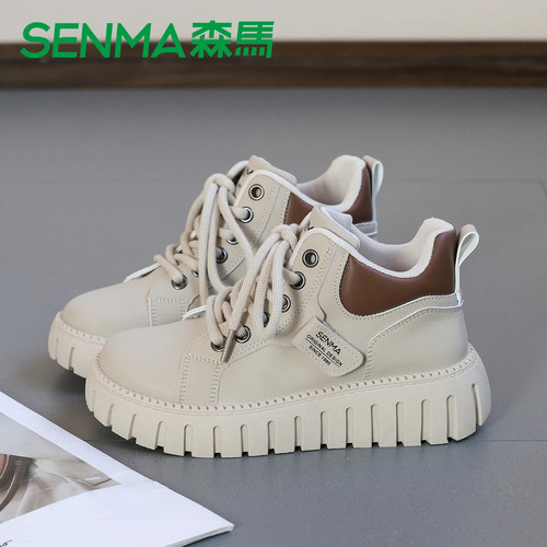 SENMA森马女鞋高帮休闲鞋马丁靴